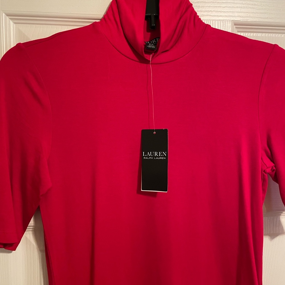 Lauren Ralph Lauren Red Turtleneck Top